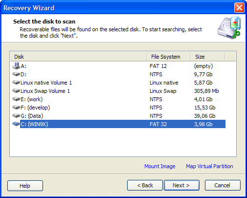 Unformat drive. Restore files from FAT