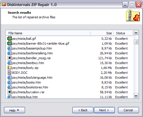 Recovering ZIP files