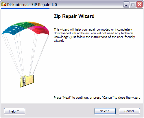 DiskInternals ZIP Repair screen shot