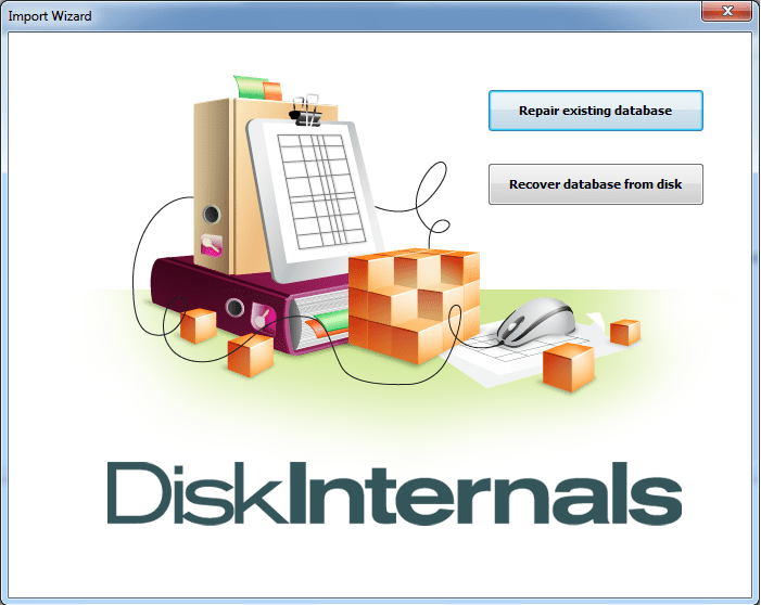 MySQL Recovery Import wizard