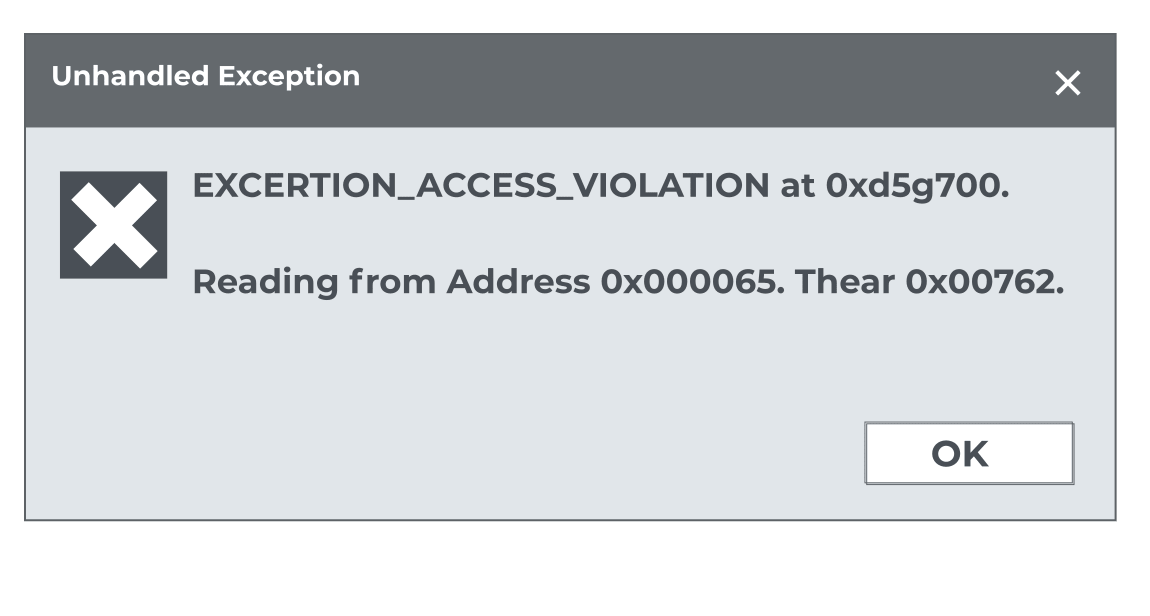 Write access violation. Exception_access_Violation writing address 0x0000000000001007 Escape the bacrrooms.