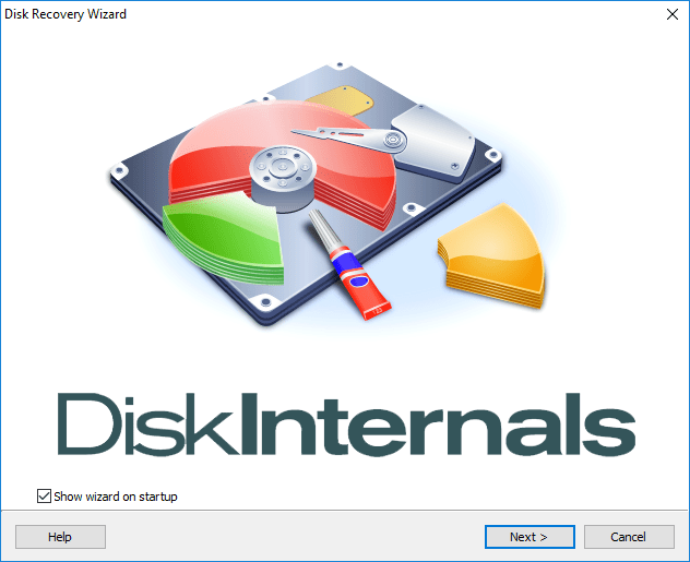 Disk Recovery Wizard's welcome window