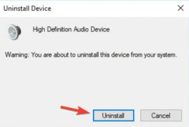 Select Uninstall at this time to uninstall the driver