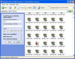 DiskInternals CD-DVD Recovery Product showing every file that can be recovered. You can choose files to Restore.
