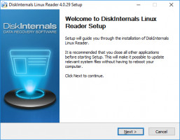 DiskInternals Linux Reader Linux Reader - setup window of the tool