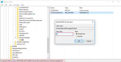 DiskInternals Partition Recovery NoAutoRebootWithLoggedOnUsers- set the Value in registry editor