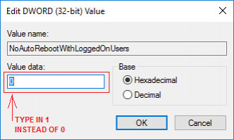 DiskInternals Partition Recovery NoAutoRebootWithLoggedOnUsers- set the Value in registry editor as one instead of zero