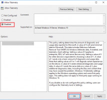DiskInternals Partition Recovery In local group policy editor - enter allow telemetry file and choose disable