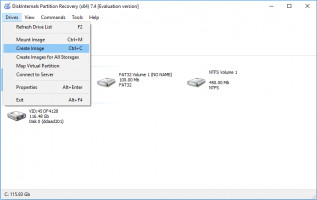 DiskInternals Data Recovery Software Partition Recovery - click Ctrl and C to create a disk image.