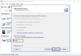 DiskInternals Data Recovery Software Mount disk image: step 5 - select the Reader mode.